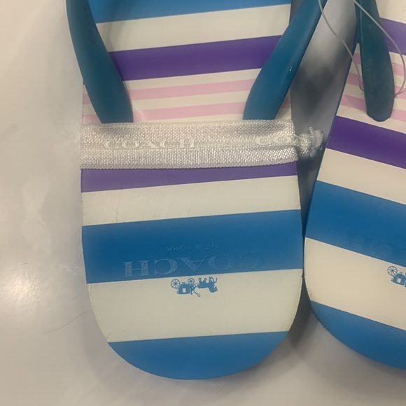 Coach Flip Flops Royal Blue Sandals Shoes size 9 NWT - Picture 13 of 14